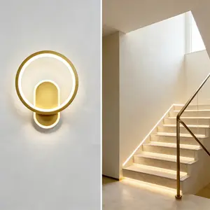 Modern LED Wall Sconce, Dimmable 3000K-6000K Wall Light Fixture, Black/Gold Round Wall Lamp for Bathroom Vanity Bedroom Living Room Staircase, Minimalist Home Decor, Ideal for living rooms, Ideal for bathrooms, Ideal for bedrooms