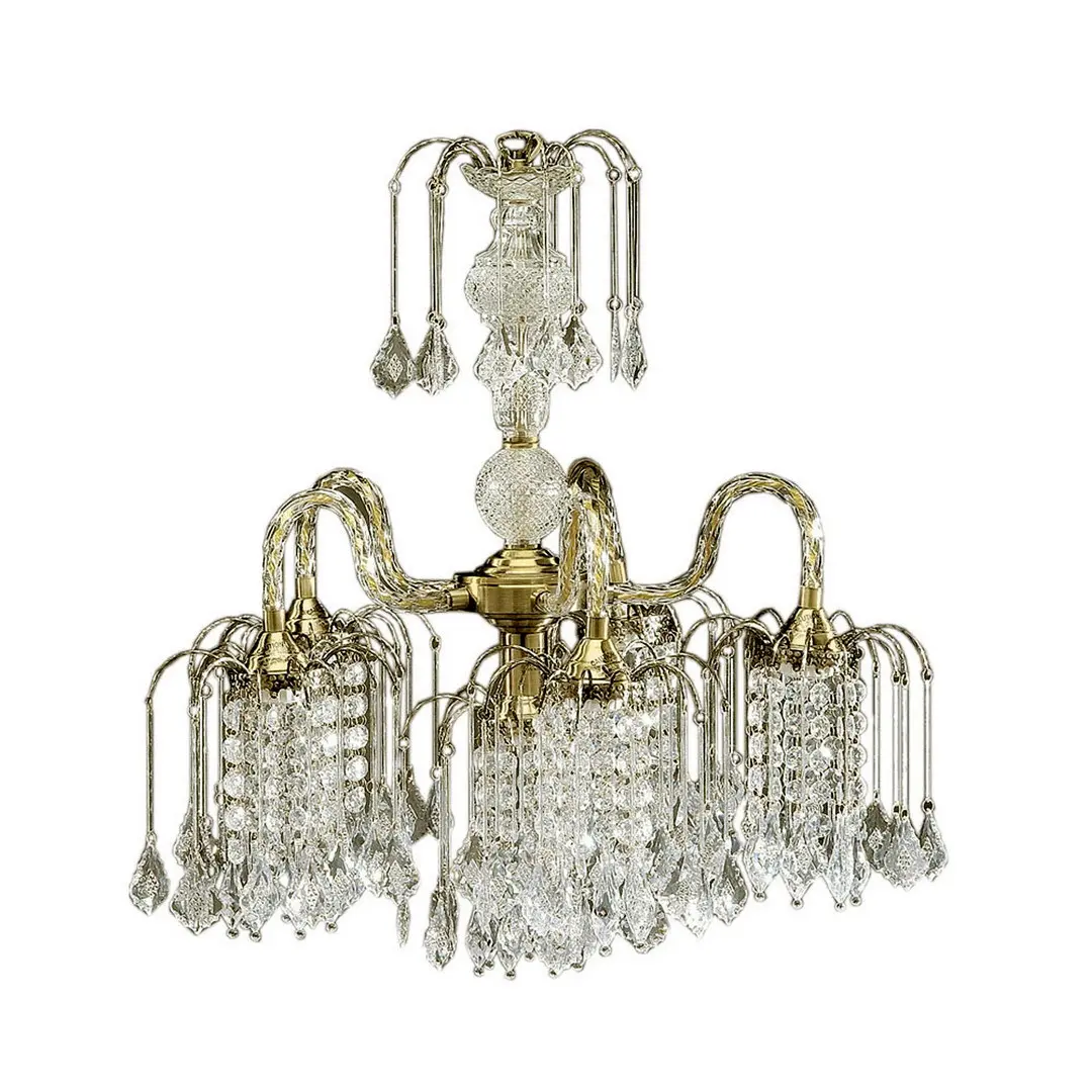 25-in Antique Brass Finish Metal Chandelier Lamp - UL Listed, Luxury, Elegant, Formal, Classic Design, Crystal Accents, Metal Frame Indoor Lighting for Home, Dining Room Ceilings