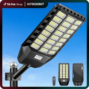 Hykoont 6000 Plus Solar Street Light Commercial Grade Solar Lights Outdoor IP66 Waterproof Motion Sensor & Dusk to Dawn for Parking Lots Pathways Streets & Yard