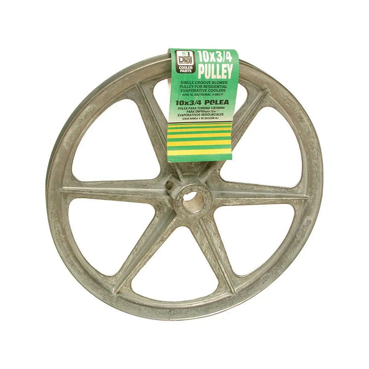 212 MAIN Zinc Plated Single Groove Blower Pulley - 10 x 0.75 in. (10 x 3/4" pulley), Keyway Slot, Durable Construction for Residential Coolers, Boating Water Sports