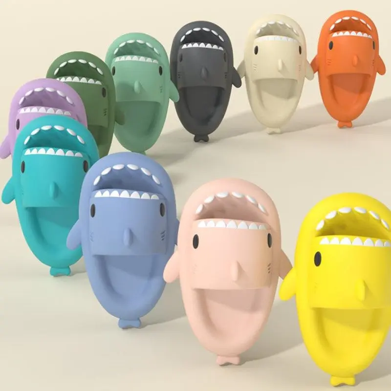 Cartoon Shark Adult Slip-ons