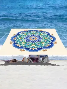 Patterned Print Sunshade Canopy, UV Protection Waterproof Polyester, Outdoor Garden Beach Tent, Summer Patio Shade with Free Nylon Rope