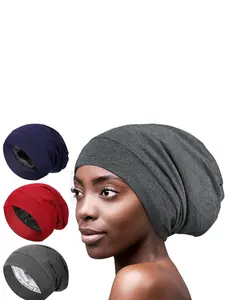 Women's Wide-Brimmed Modal Cap, Hair Protection Hat, Hair Care Cap, Silk Lined Chemotherapy Cap, Sleep Cap, Anti-Hair Loss Headwear