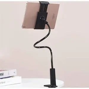 360° Rotatable Phone Holder Clip, Adjustable Phone Stand, Desk Smartphone Holder for Bedroom Office Use, Flexible Desktop Lazy Bracket,1pc Lazy Mobile Phone Flat Gooseneck Bracket,Suitable for Mobile Phone and Tablet Devices, Relieve User's Cervical Spin,