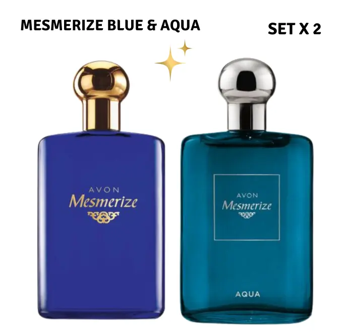 Avon Mesmerize Blue & Mesmerize Aqua Set | 2-Piece Men’s Fresh Fragrance Collection
