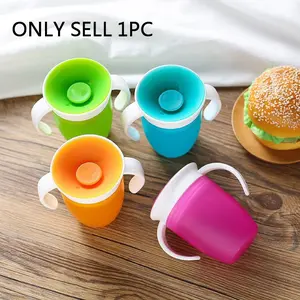 Baby Water Cup, Cute 1 Count Silicone Baby Drinking Cup with Handle, Anti-choking Sippy Cup Water Bottle for Toddlers, Drinking Cup for Home, Travel and Outdoor