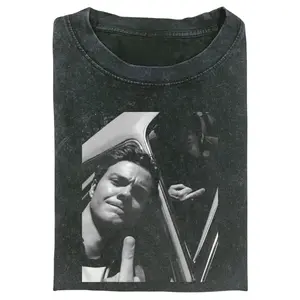 The Boys Vintage Graphic T-Shirt, Homelander Car Selfie Black White Photo Print, Unisex Streetwear Tee For Dark Superhero Fans, Retro Minimal Outfit