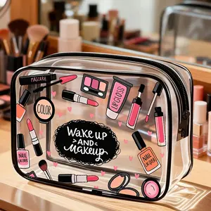 Cosmetic Organizer, Makeup Organizer Pouch For Women And Girls - Featuring Cosmetic Designs, A Zipper Closure, A Transparent Cosmetic Case, And Lightweight Portability, This Is An Ideal Gift For Dog Lovers (Brown)