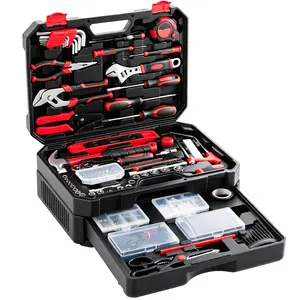 330 Piece Home Tool Kit With Drawer Toolbox, 8V Cordless Drill And Hand Tools For House Repair, Carbon Steel And Cr V Construction, DIY Tool Kit For Men Women And Handyman