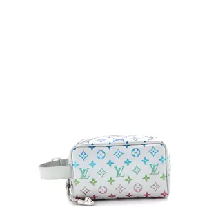 Pre-owned Louis Vuitton Canvas Coated Toiletry Bags Locker Dopp Kit Iridescent Rainbow Monogram Canvas by Rebag