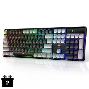 Risophy Wireless Gaming Keyboard,2.4G/USB-C/Bluetooth Mechanical Keyboard with Smooth Red Switches, RGB Backlight/Silent Ergonomic Keyboard for PC/Mac