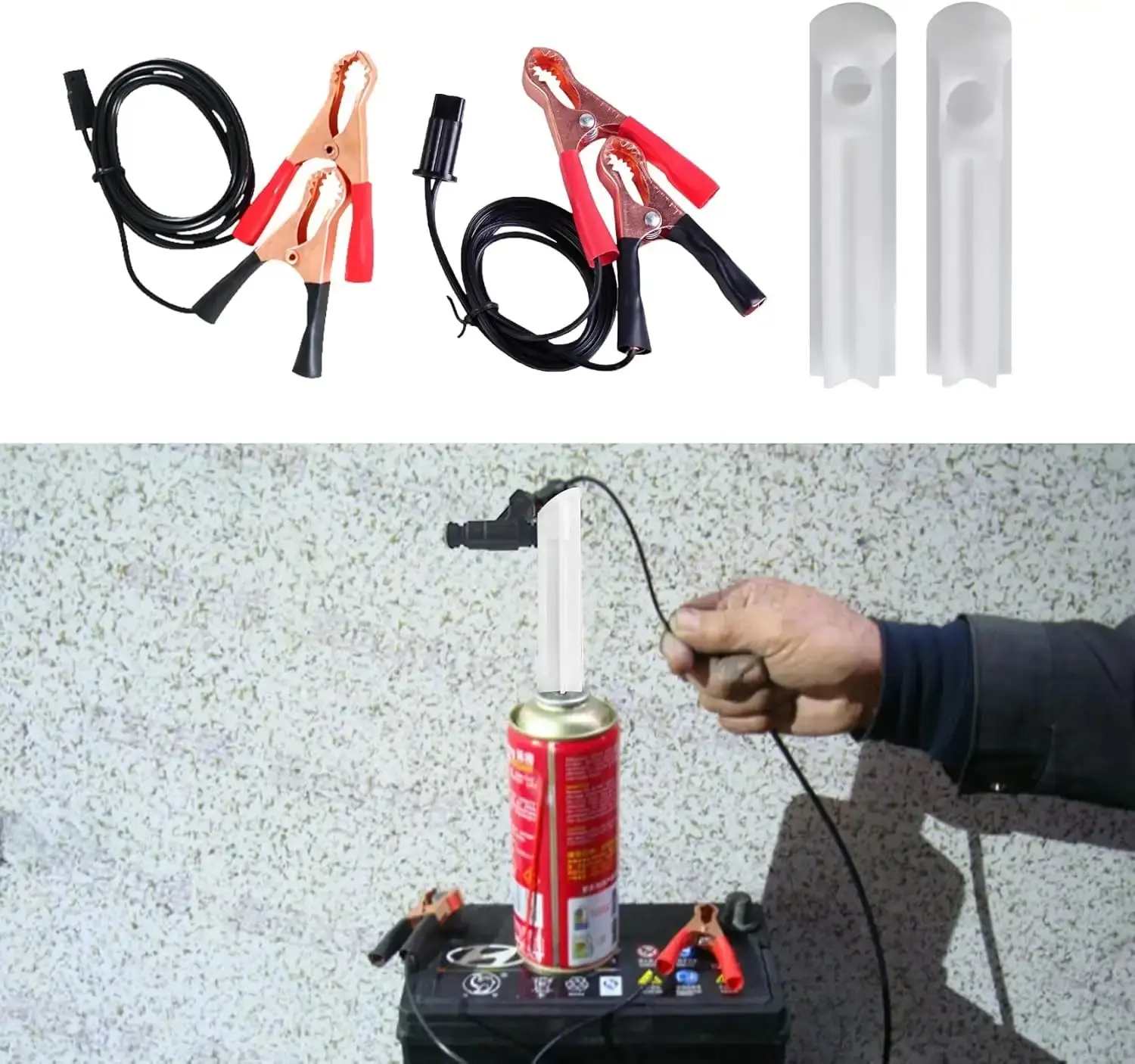4Pcs Fuel Injector Cleaner Kit, Universal Fuel Injector Flush Cleaner Adapter DIY Cleaning Tool Kit with Test Lead, for Car Fuel Injector Tester Fuel Pump Pressure Test