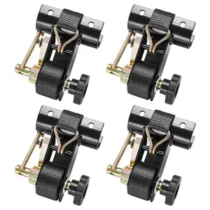 VEVOR Ladder Rack Ratchet Straps, 1.87-2 in Black Round Tube Mount, 1.5 in Wide x 7.4 ft Long Black Ladder Rack Straps with Double J-Hooks, 500 lbs Load Heavy Duty, Cargo Buckle Lock Strap (4 Pack)