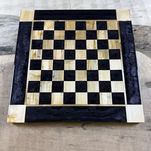 Black Onyx Maple Wood Chess Board (INCLUDES PIECES)
