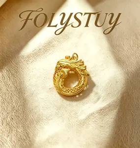[27.5mm with 32mm Phoenix Pendant]【FOLYSTUY (YNK15)】Round Phoenix Pendant with Intricate Design, Unisex, Elegant Animal Design