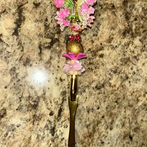 Card Opener with Decorative Floral and Gold Accents for Elegant Greeting Card Opening