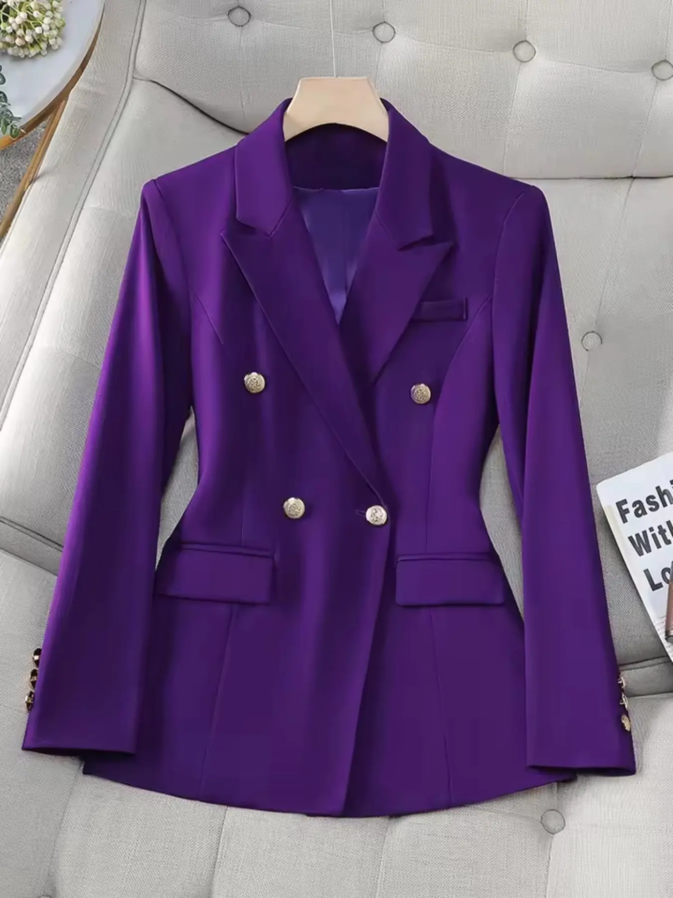 Elegant Women's Blazer Jacket, Slim-Fitting Business Outerwear, Perfect for Office & Professional Settings, Stylish Ladies' Suit Coat, Trendy Blazer