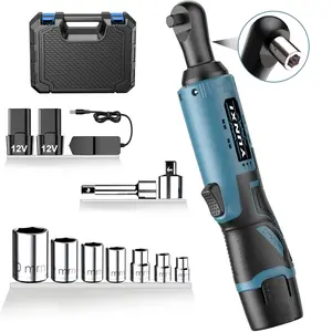 Wireless Electric Ratchet Wrench Set, Brushless Electric Ratchet Wrench, 12V Cordless Ratchet Kit, for Car Repair Screws, Nuts, Angle Charging Wrench, with Battery And Fast Charger, Suitable for Home And Car Repairs, a Holiday Gift for Men, Optional.