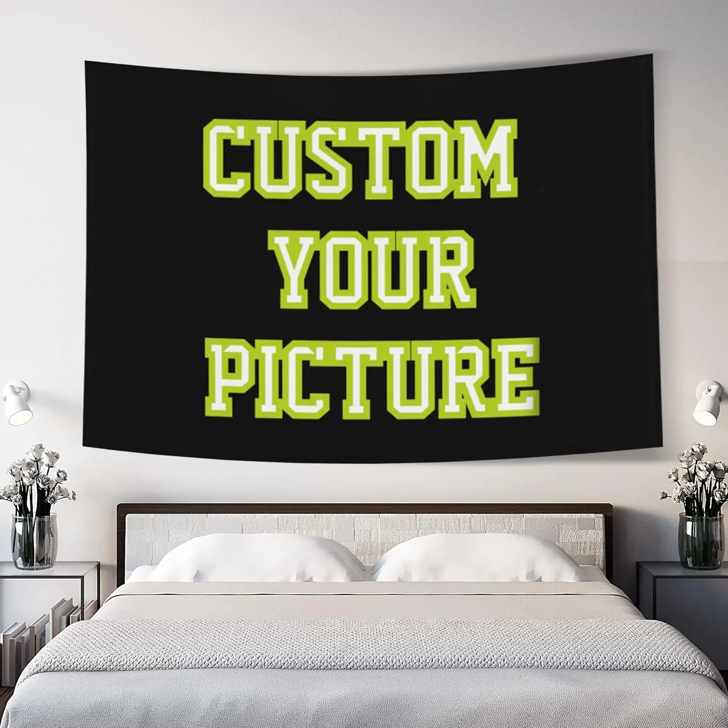 JINJUREN Custom Image-Upload Tapestry, Personalized Design Backdrop Banner with Printable Photo-Text-Logo, Indoor-Outdoor Wall Decor Pink America Flag