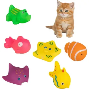 6 count Colorful Pool  Interactive ,  Floating Water , Pet Kitten Swimming Bathing Fish , Sensory for Indoor Cats to Self Play