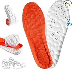 2026 New Steppers Insoles for Men & Women, 4D Cloud Memory Foam Super Soft Insoles, Replacement Shoe Inserts, Shock Absorbing, Anti-Fatigue, All-Day Comfort (Orange, Women 7.5-8)