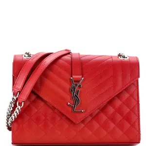 Pre-owned Yves Saint Laurent Leather Shoulder Bags Saint Laurent Classic Monogram Envelope Satchel Mixed Matelasse Medium by Rebag