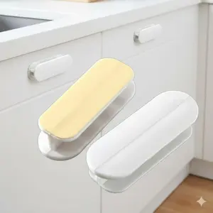 Self-Adhesive Multi-Purpose Cabinet Pulls, No Drill Slip-Resistant Handles for Drawers & Wardrobes, Rustproof Kitchen Bathroom DIY Furniture Upgrade, Easy Installation Home Improvement Accessories.