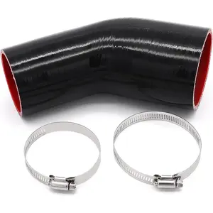 45 Degree2.5 to 3 inch  Reducer Coupler Hose 4-Ply Reinforced Turbo,Intercooler, Piping Coupler Hose with T-Bolt Clamps Length 4?