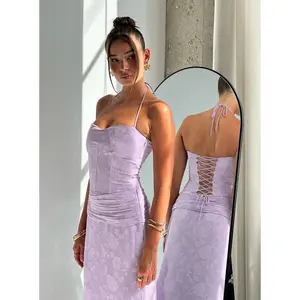 Love From Portofino Corset Maxi Dress Lilac