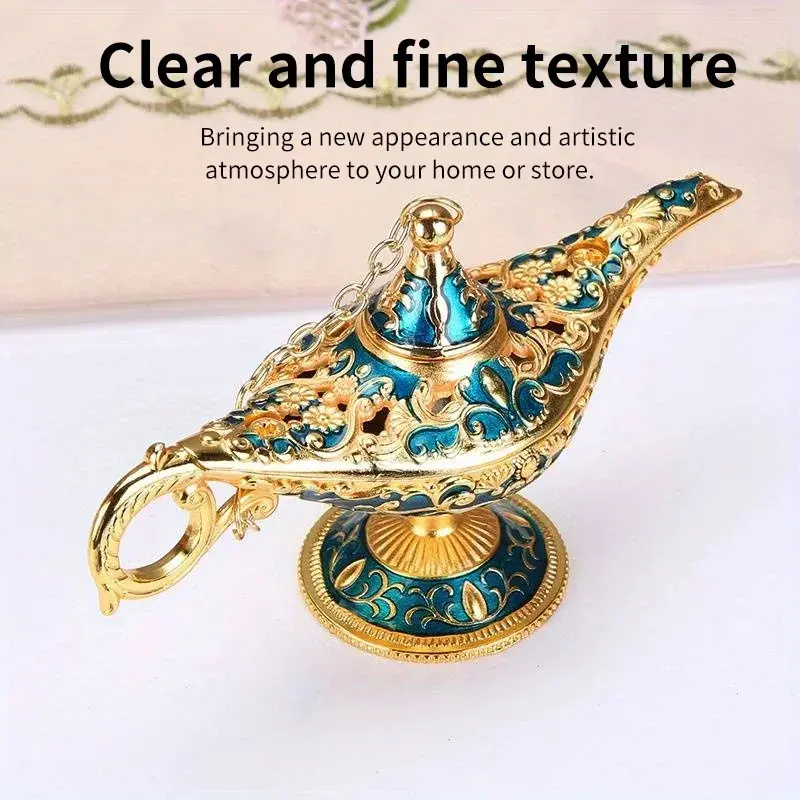 Large/small size Genie Magic Lamp Aladdin European Ornament Vintage Home Russian Ing Lamp Metal Decoration Crafts Home Decora