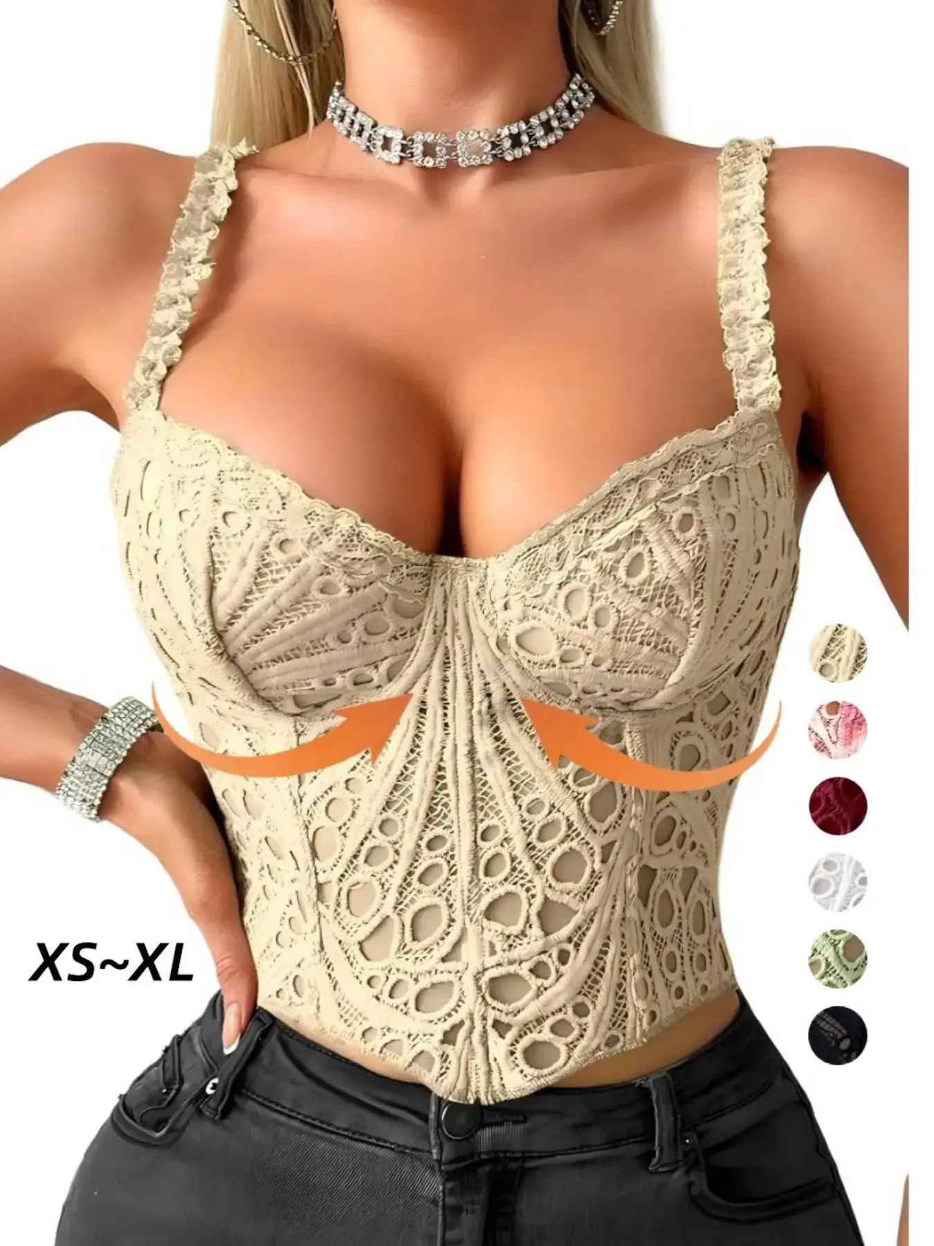 Women's Sexy Lace Body Shaping Top, Waist Shapewear with Adjustable Back Straps, Backless Tummy Control, Abdominal Control Shapewear, Party Date Essentials, XS-XL, Body Shaper Girdle, Abdomen Shapewear