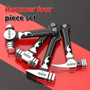 OUDISI 4-Piece Multi-Functional Short Handle Claw Hammer Set, High-Carbon Steel DIY Tools, Portable Tool Set, No Assembly Required, Tool Sets
