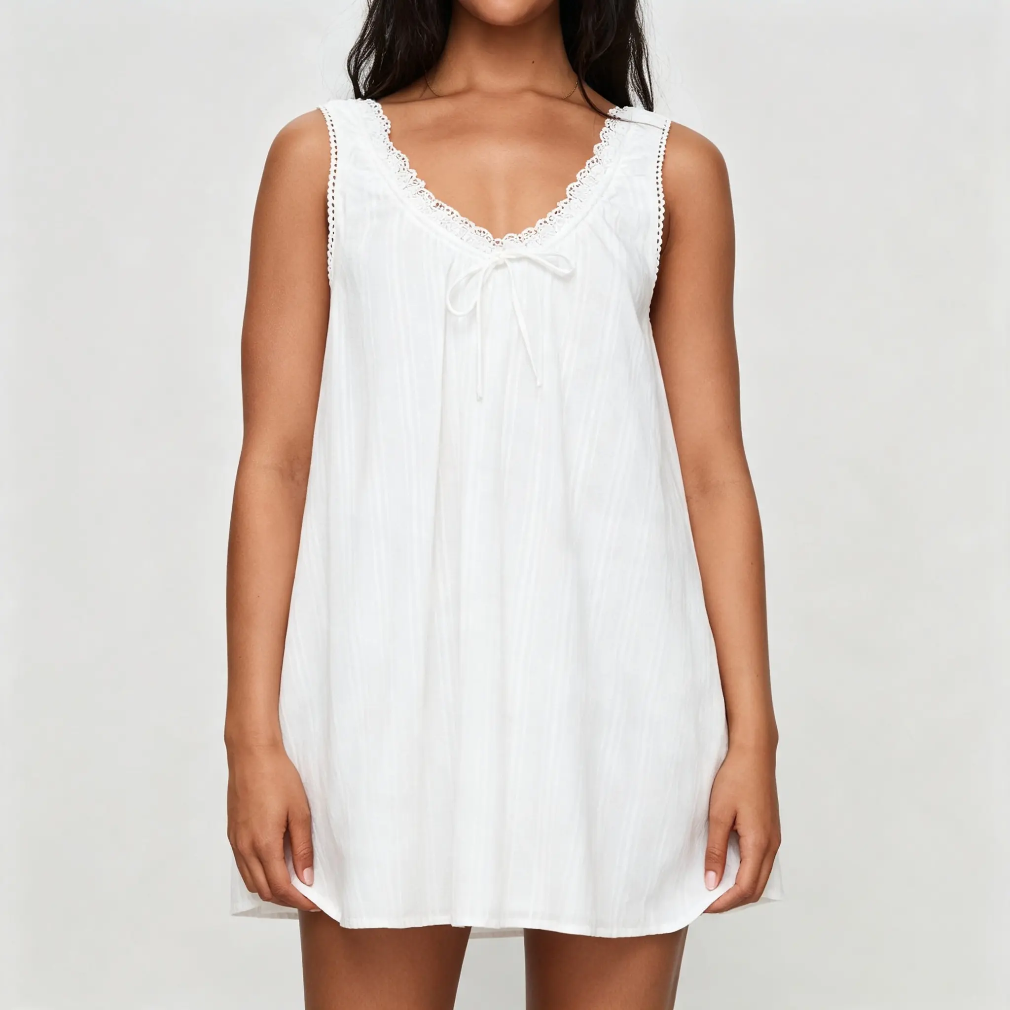 Women Maternity Summer Dress Casual Lace Patchwork V-Neck Mini Tank Dress for Photoshoot Pregnancy Clothes