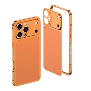 iP17ProMax/Air Phone Case 16/15/14/13 Metal Frame Back Film Full Coverage HD Lens Film Anti-Scratch Shockproof Anti-Drop Anti-Fingerprint Smartphone Protective Case