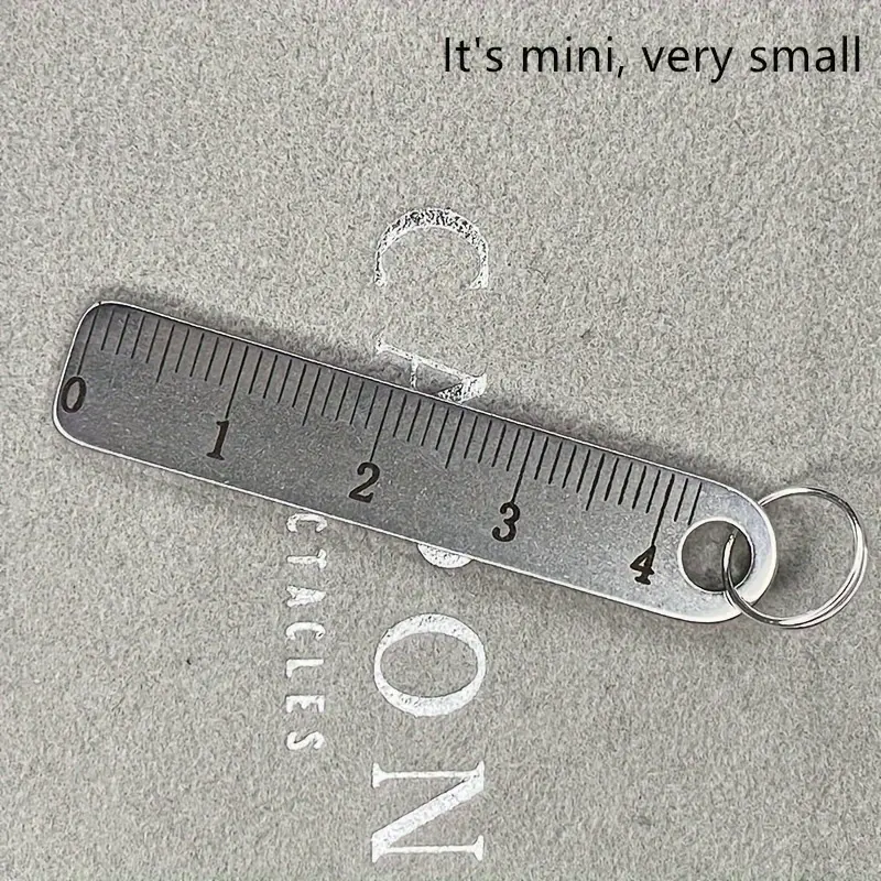 Mini metal ruler, mini portable metal ruler With Keychain, thickened keychain, measuring tool, stationery, drawing supplies, office and school