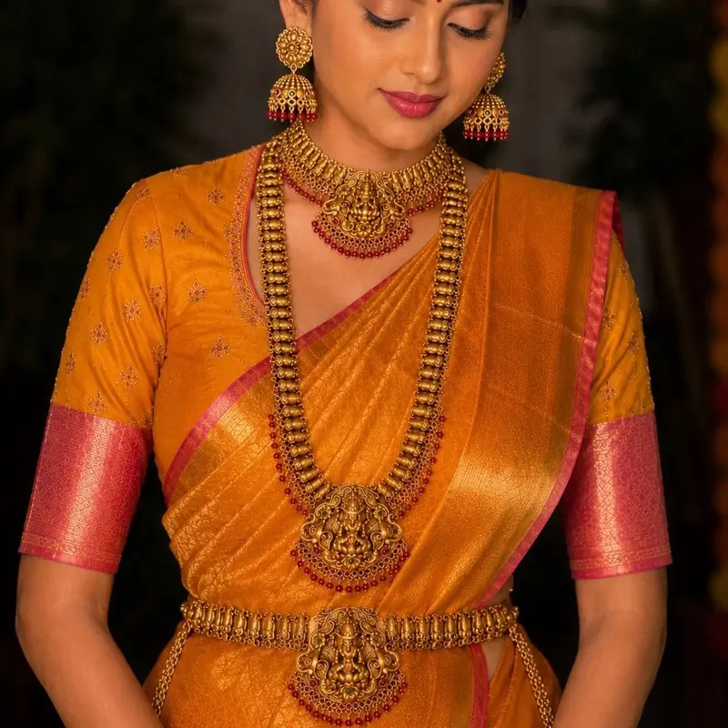 Premium Antique Temple Jewelry Set, Elegant Matching Jewelry Set for Female - Includes Necklaces for Women, Bracelet + Earrings