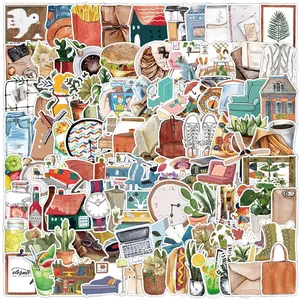 Watercolor Vintage Sticker, Self Adhesive Decorative Stickers, DIY Decals for Water Bottle, Laptop, Cellphone, Phone Case, Scrapbooking, Journal Making, Screen Protector, Accessories