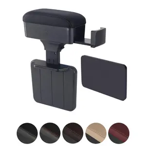 Car Armrest Box with Hidden Cup Holder, Leather Car Armrest, Multifunctional Car Central Console Organizer for Most Car Models, Car Interior Accessories