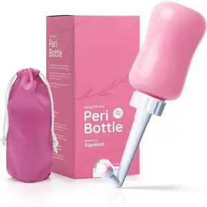 Peri Bottle for Postpartum Care| Upside Down Bottle for Perineal Cleansing and Recovery| Portable Bidet| Postpartum Essential| Baby Pink 12.2 OZ