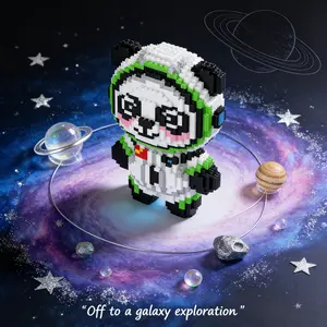 Astronaut Bear 3D Puzzle Building Block Ornament, Home Office Bookshelf Decor, Party Decoration, Ideal Housewarming Gift