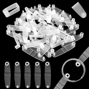 100pcs Plastic Keychain Clips - Small Clear Acrylic Keychain Connectors for Office, Credit Cards, Craft & Jewelry Making (Transparent)