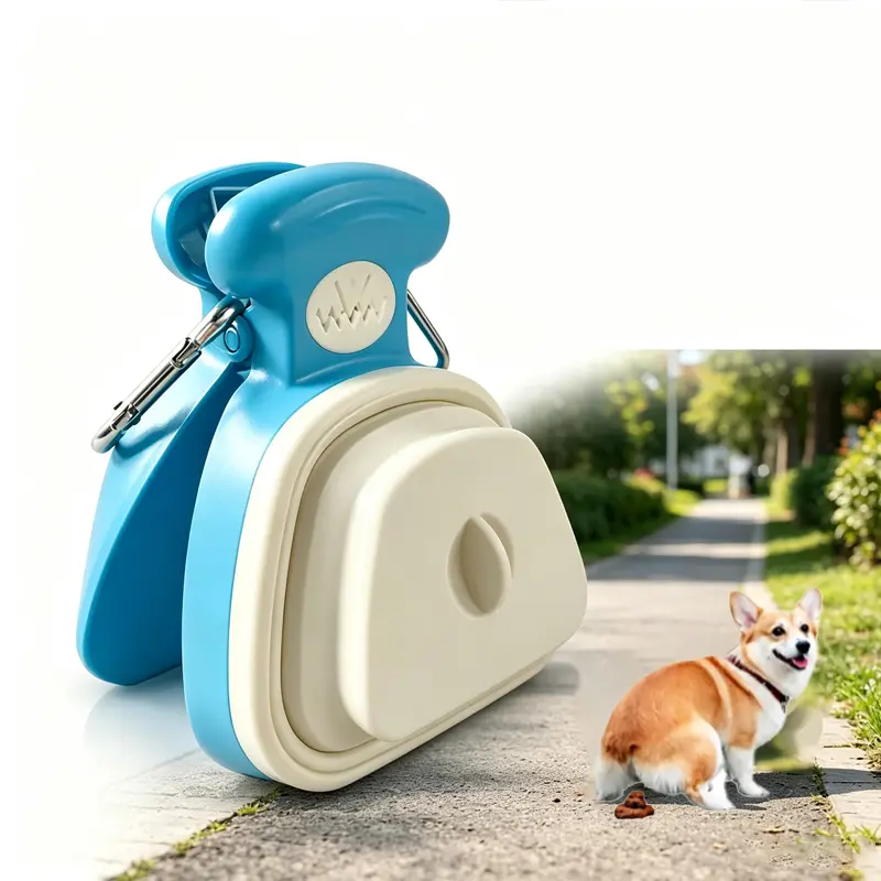 Portable Dog Poop Scooper with Sealed Lid, Compact Lightweight Pet Waste Picker, Leakproof No-Dirty-Hands Catcher for Outdoor Dog Walking campingessentials