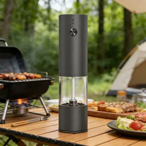 Electric Salt and Pepper Grinder Set, USB Rechargeable with Storage Base, Adjustable Coarseness for Kitchen Helper, Ideal Gift for Friends