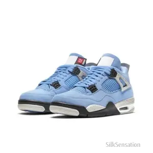 Retro college blue and silver casual sports versatile durable and comfortable basketball shoes