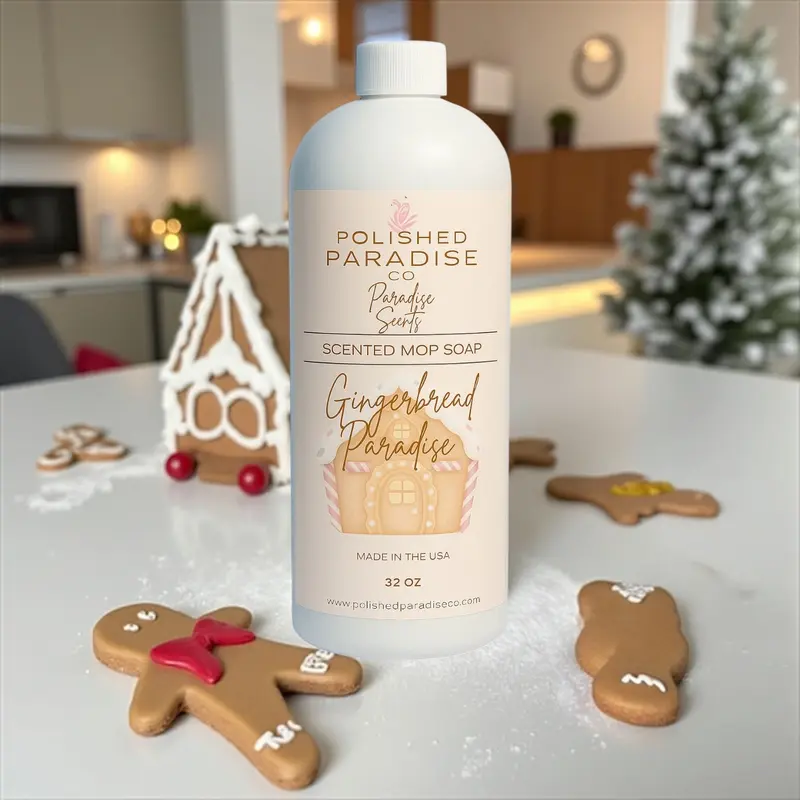 Polished Paradise Co Paradise Scents Scented Mop Soap, Christmas Holiday Floor Cleaner, Made in USA, 32 Oz