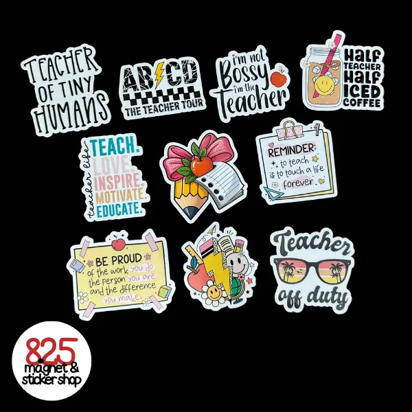 Teacher Life Bundle | Funny Teacher Designs | Back to School Gift | Handmade in San Diego, CA | Stickers or Magnets