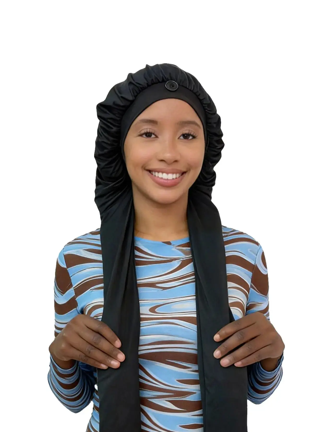 Women’s Adjustable 2-in-1 Satin Sleep Bonnet, Soft Smooth Breathable Night Cap, Hair Cover for Long Hair & Braids