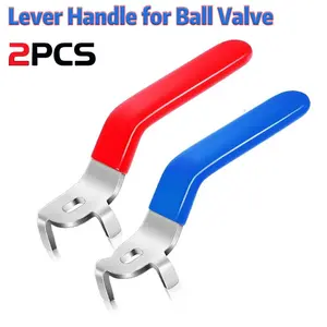 2pcs Lever Handle for Ball Valve, 120mm Total Length, 6x10mm Hole Size, 2.5mm Thickness, Outdoor Faucet Repair, Blue and