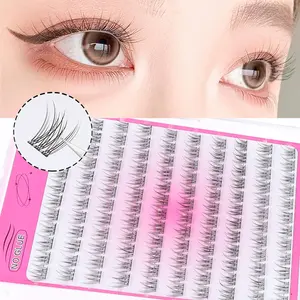 120pcs self-adhesive eyelash extension agent - C Curl, 10-12mm long, natural style, reusable and easy to use, suitable for beginners, DIY eyelash bags without glue, viscous eyelash extension agent, curl enhancing eyelashes, Individual Lash Clusters
