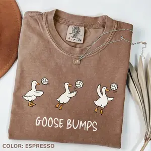 Comfort Color Goose Bumps Volleyball TShirt, Funny Goose Volleyball Team Tee, Cute Volleyball Player T-Shirt, Sports T-Shirt Gift - TrendWear USA